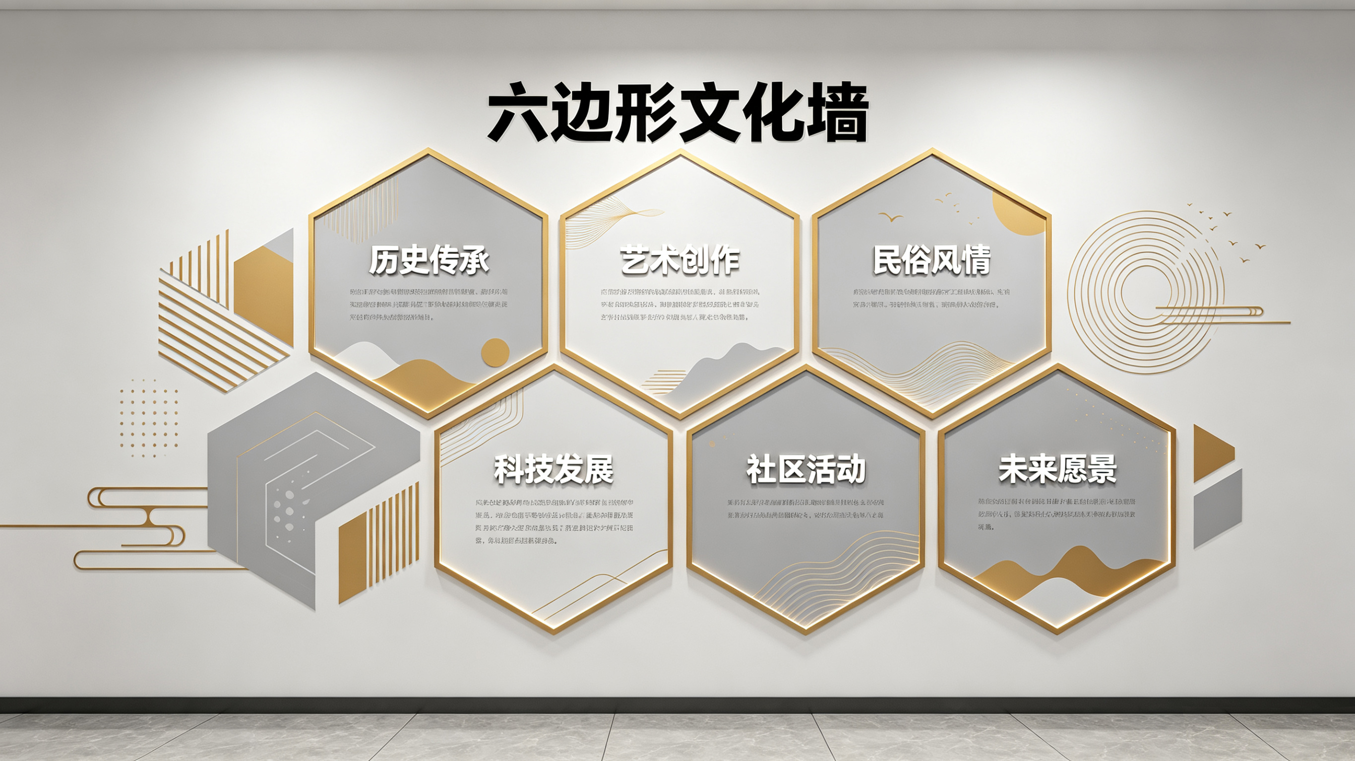 马边彝族自治县企业文化墙 | 六边形信息美学